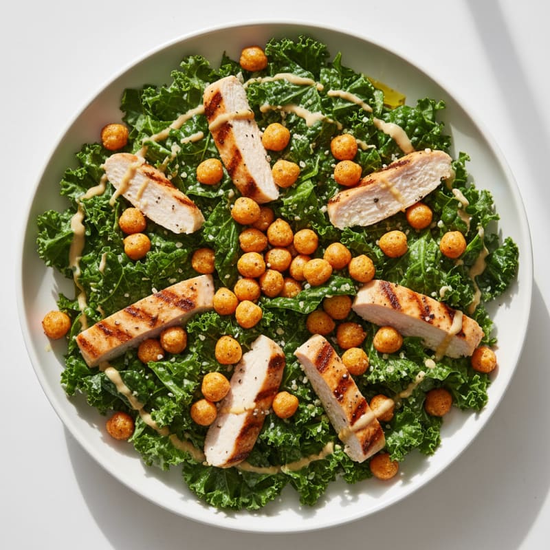Zesty Kale Salad with Crunchy Chickpeas