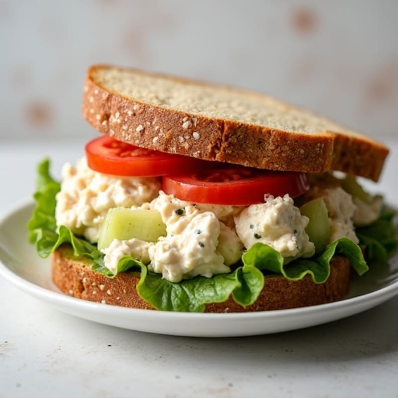 Creamy Chicken Salad Sandwich with Crisp Vegetables