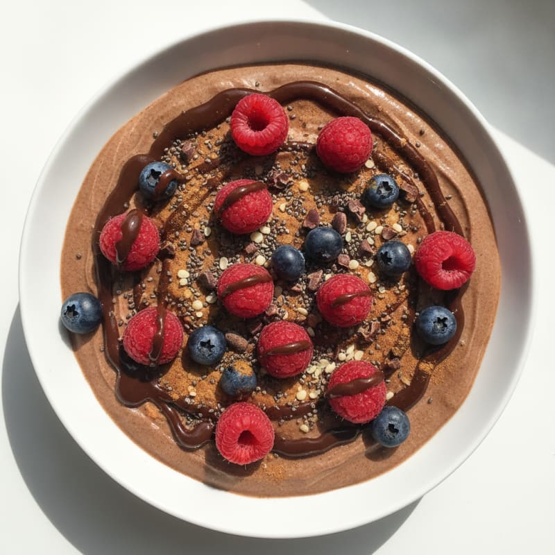 Chocolate Protein Berry Breakfast Bowl