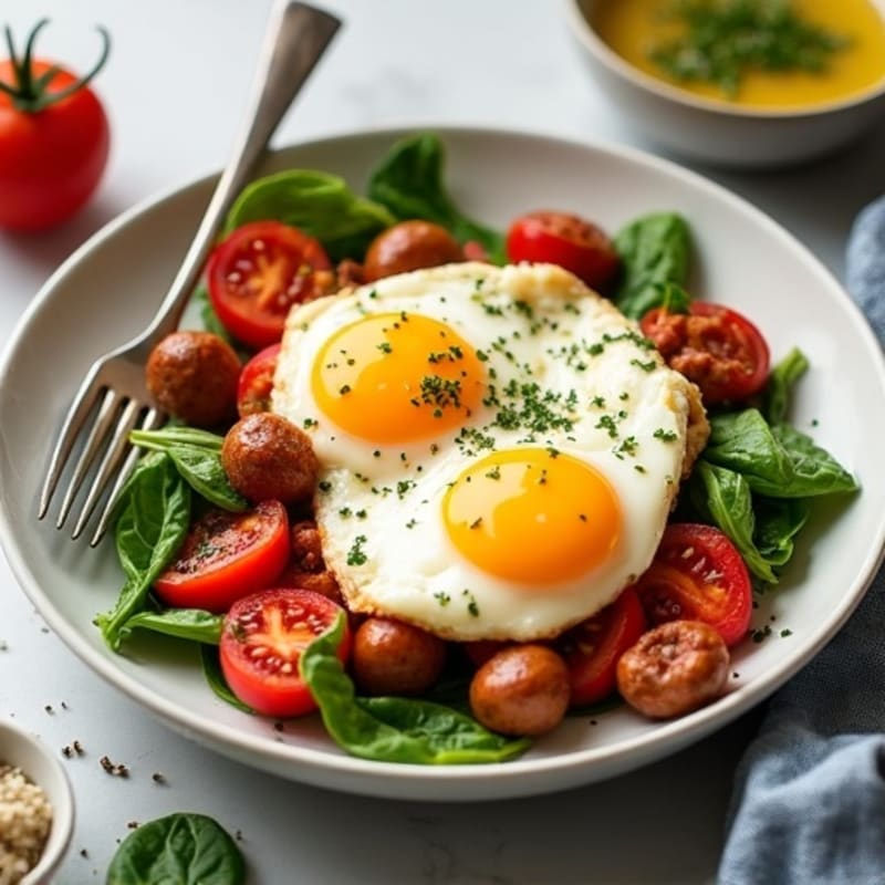 Silky Tomato and Bell Pepper Poached Eggs