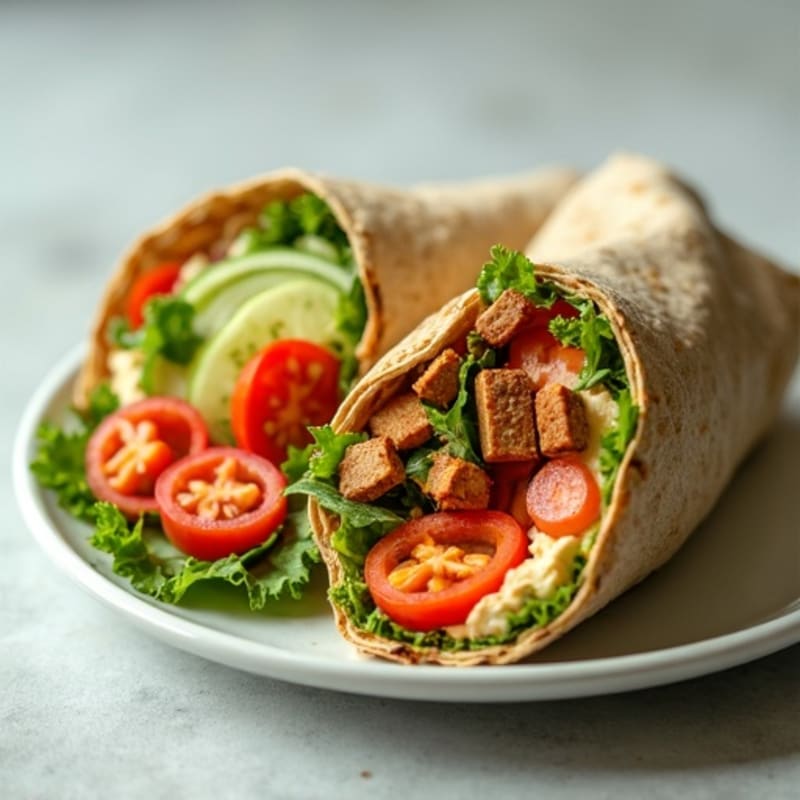 Fresh Veggie and Creamy Hummus Wrap
