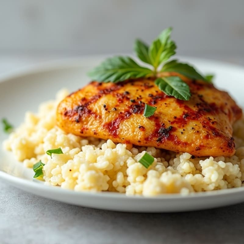 Creamy Yogurt-Spiced Chicken with Cauliflower Rice