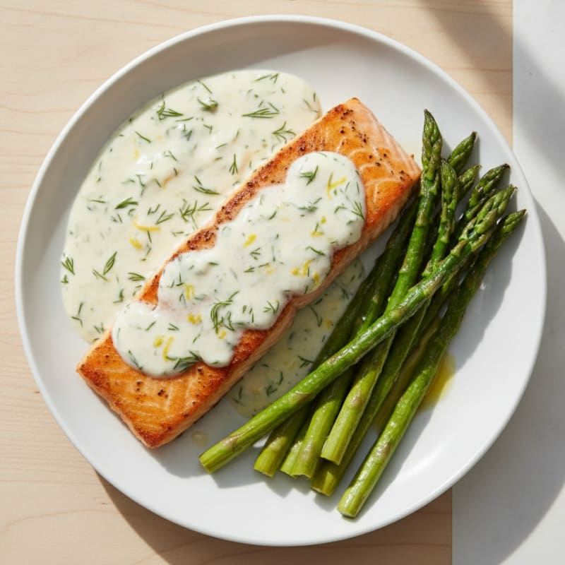 Pan-Seared Salmon with Lemon-Dill Sauce