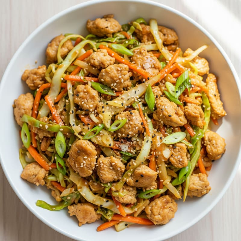 Ground Chicken Spring Roll Bowl