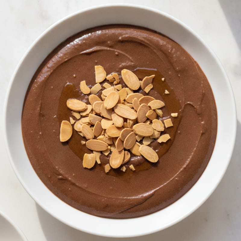 Creamy Chocolate Protein Pudding with Almonds
