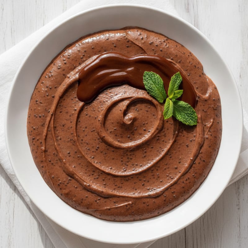 Silky Chocolate Protein Pudding with Chia Seeds