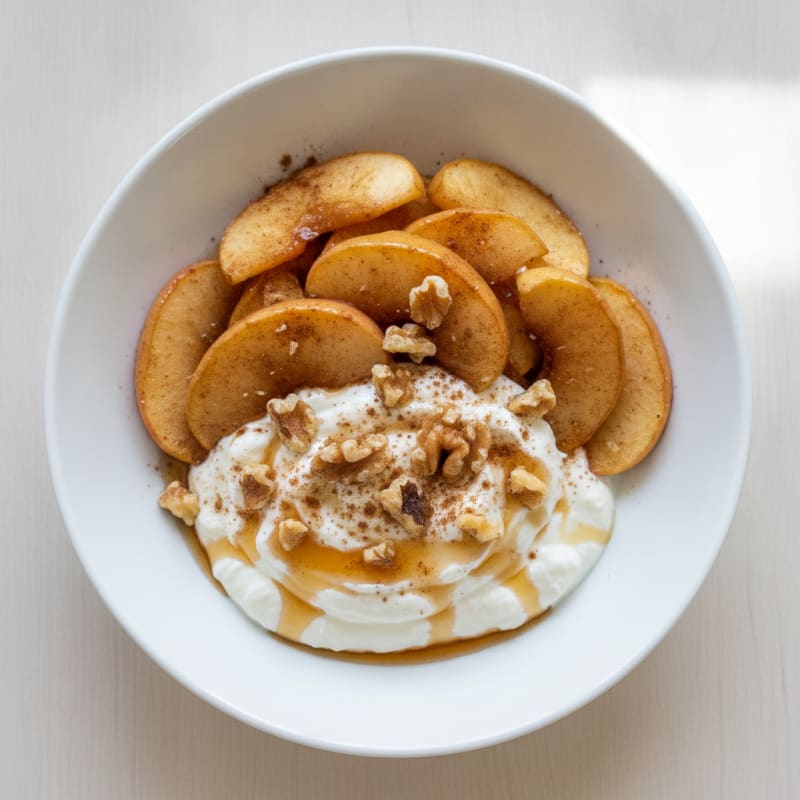 Baked Cinnamon Apple Slices with Protein Yogurt