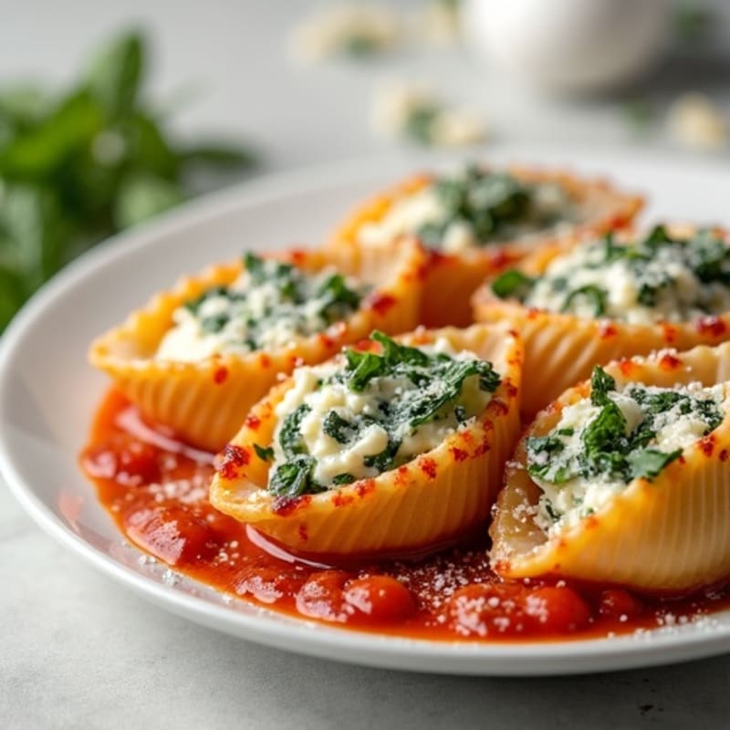 Creamy Ricotta-Spinach Stuffed Pasta Shells