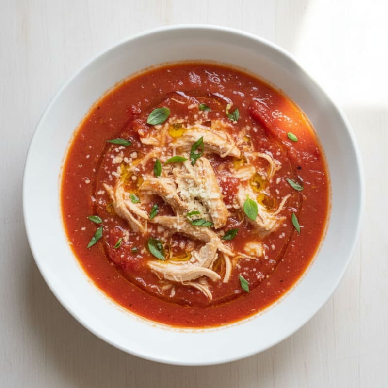 Roasted Tomato Basil Soup with Parmesan
