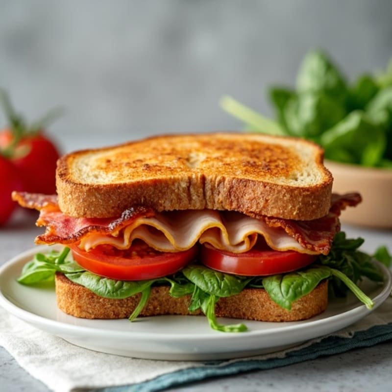 Lean Turkey, Crispy Bacon, and Fresh Greens Toasted Sandwich