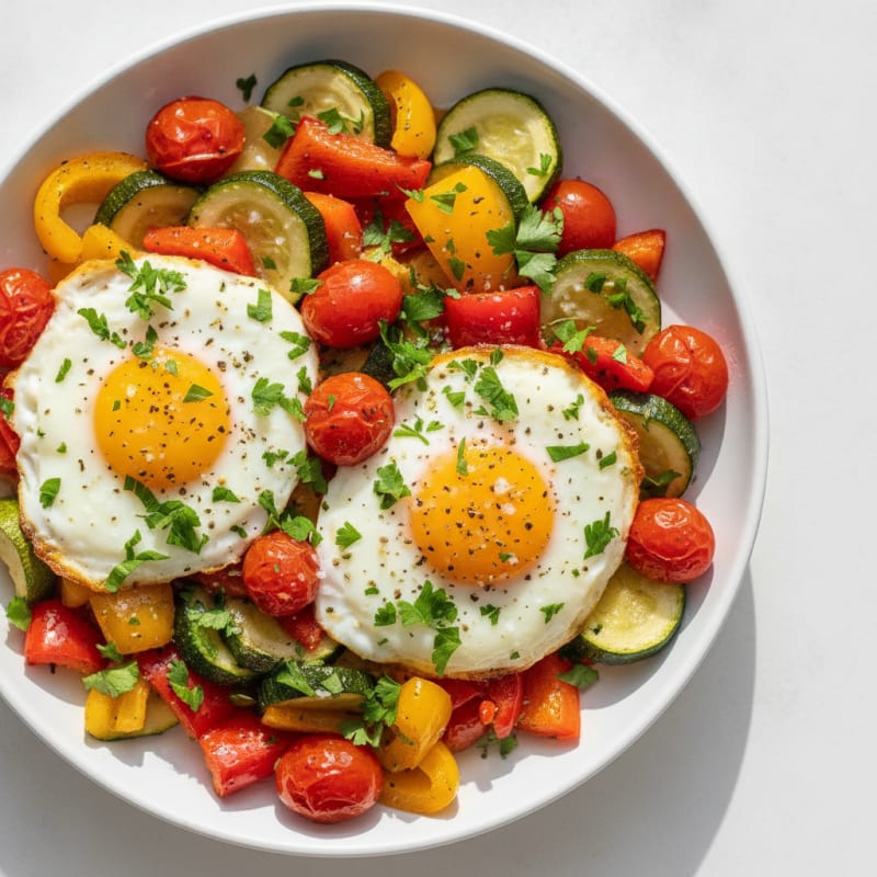 Baked Eggs with Roasted Vegetables
