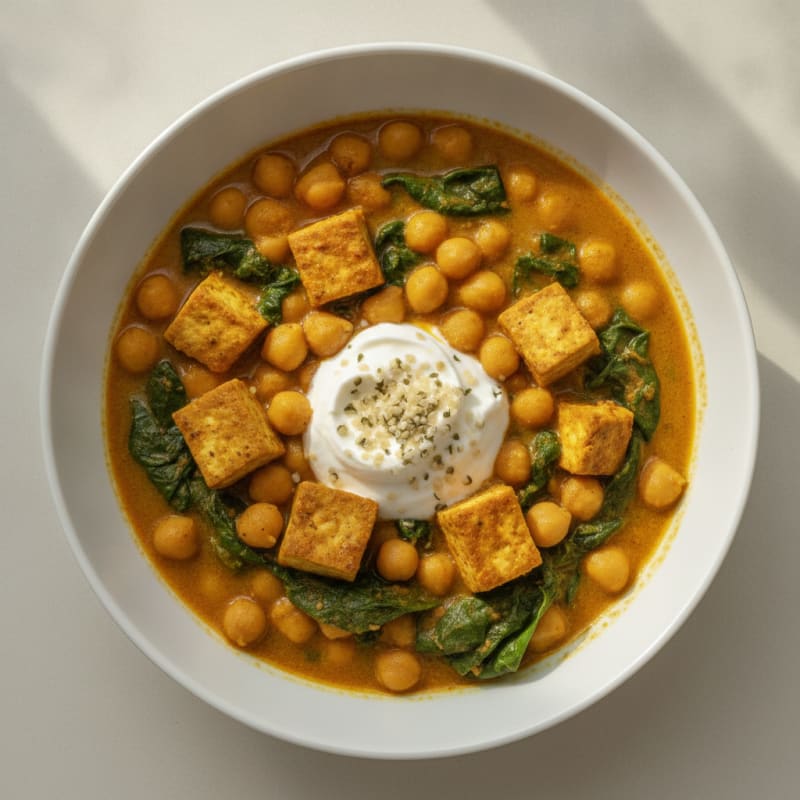Curried Chickpea and Spinach Stew