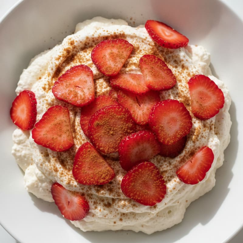 Silky Greek Yogurt Protein Mousse with Fresh Strawberries