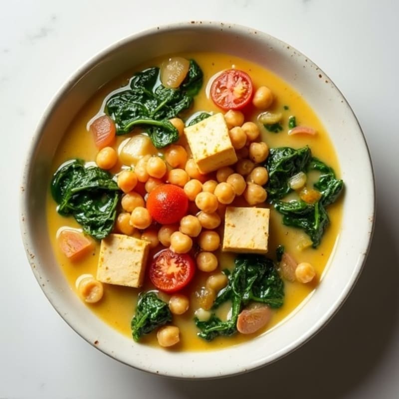 Creamy Coconut Chickpea and Spinach Stew