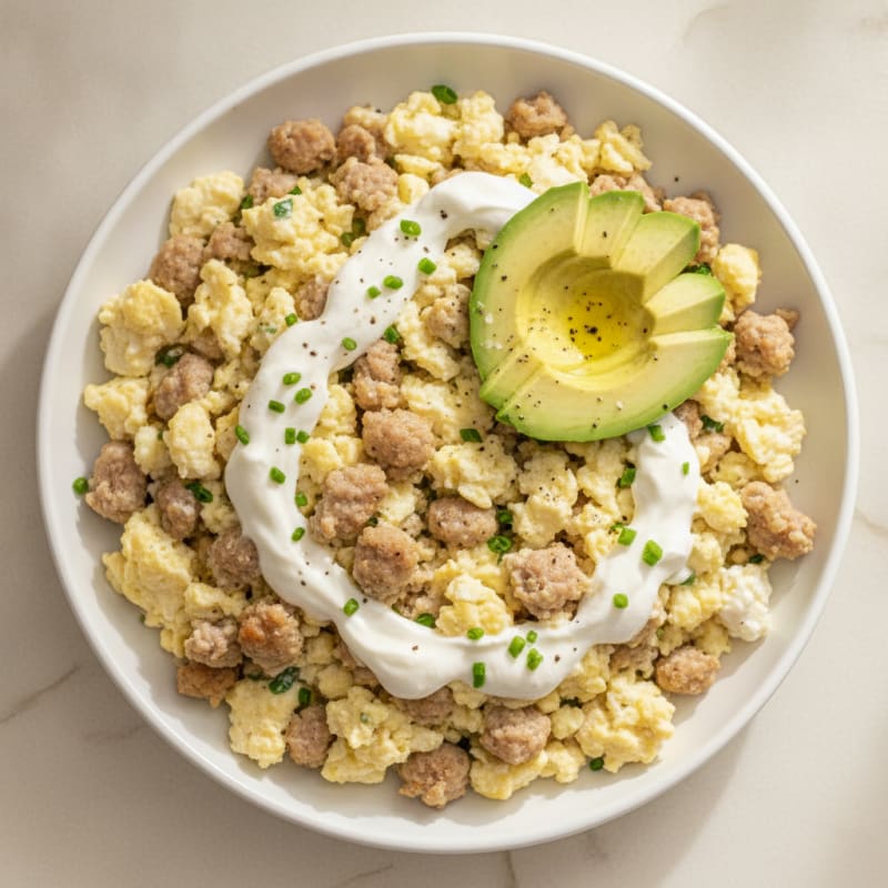 Breakfast Sausage and Egg Scramble