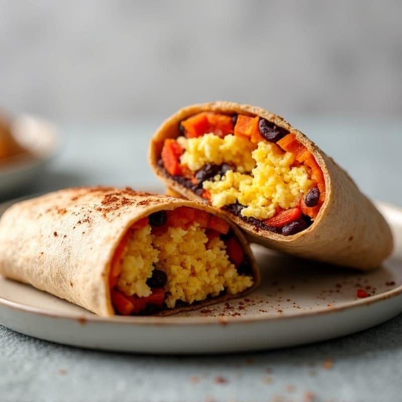 Protein-Packed Sweet Potato Black Bean Breakfast Burrito