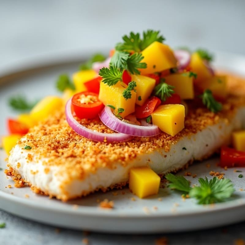 Crispy Coconut-Crusted Mahi Mahi with Mango Salsa