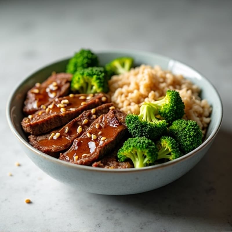 Ginger-Garlic Beef and Broccoli Rice Bowl