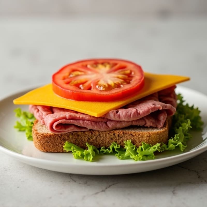 Lean Roast Beef and Sharp Cheddar Open-Face Sandwich