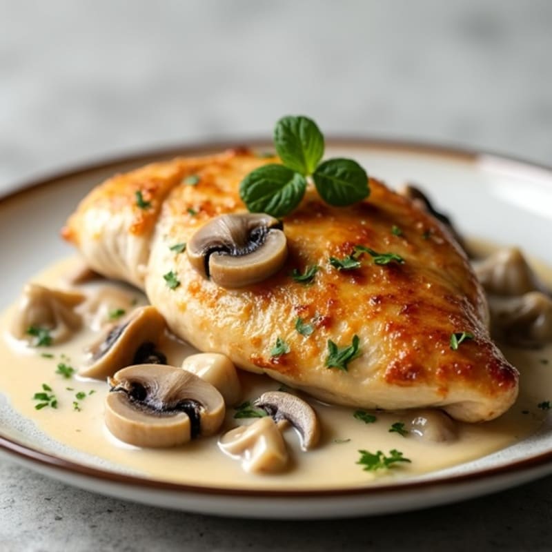 Creamy Garlic Mushroom Chicken Skillet
