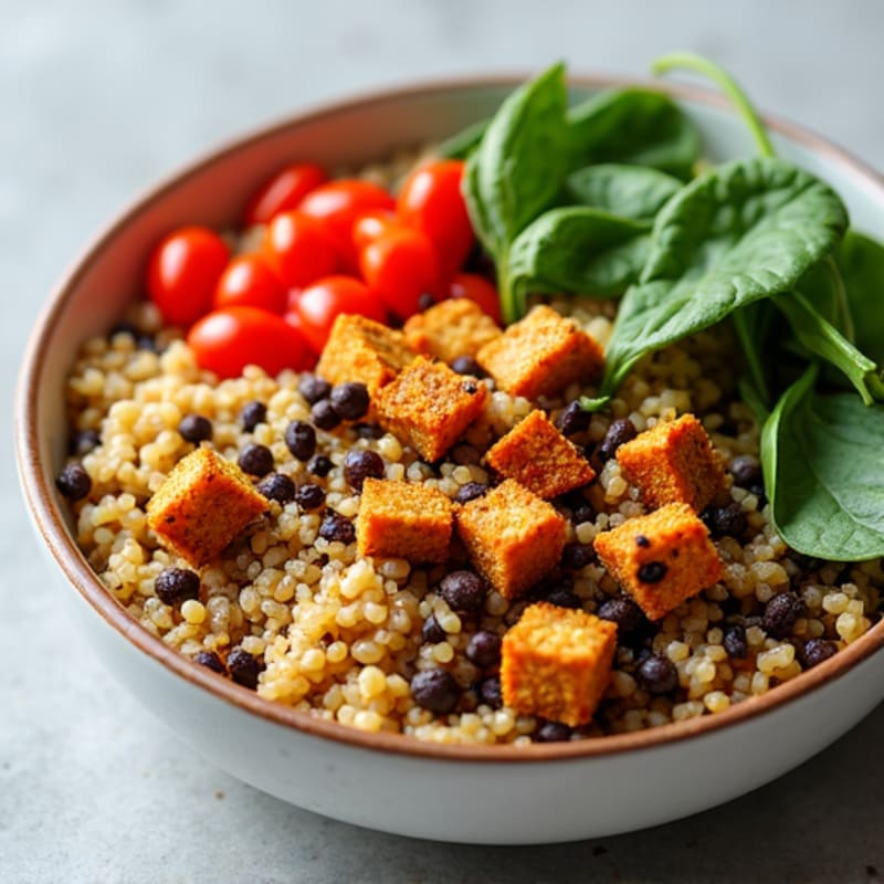 Crispy Spiced Lentil and Quinoa Power Bowl