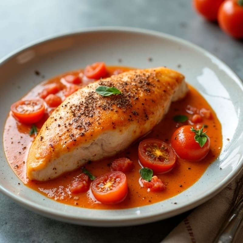 Roasted Creamy Spiced Tomato Chicken
