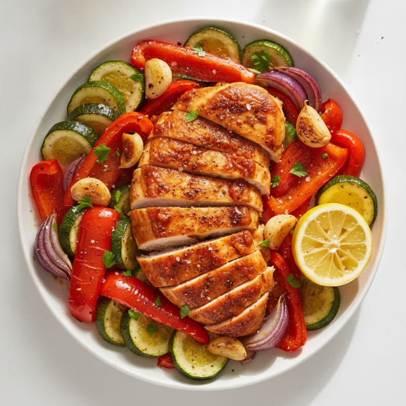 Spicy Harissa Chicken with Roasted Vegetables