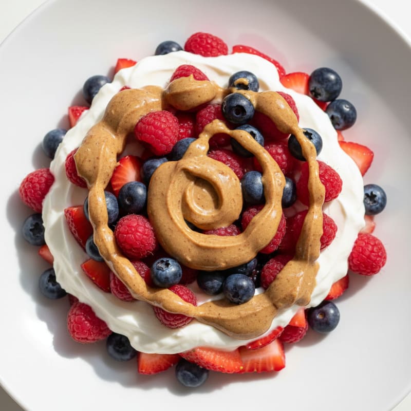 Greek Yogurt Parfait with Mixed Berries and Almond Butter