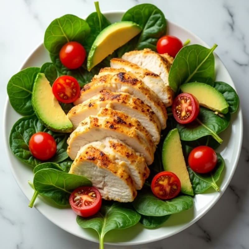 Grilled Chicken and Spinach Salad with Lemon Vinaigrette