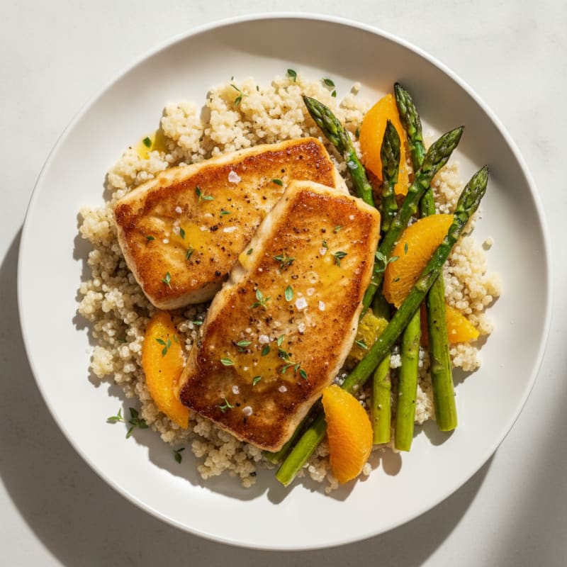 Mahi-Mahi Fillet with Asparagus and Oranges