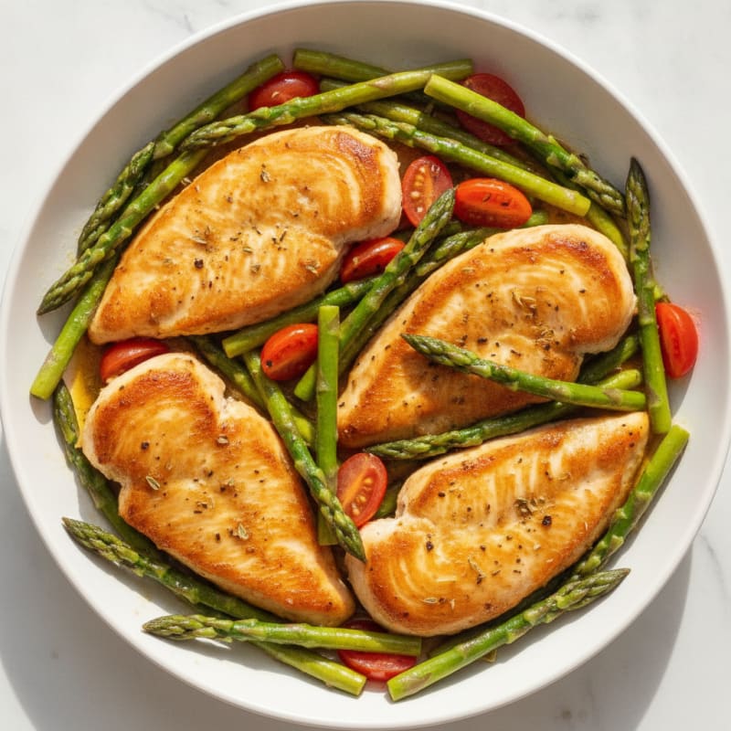 Speedy Lemon Herb Chicken with Asparagus