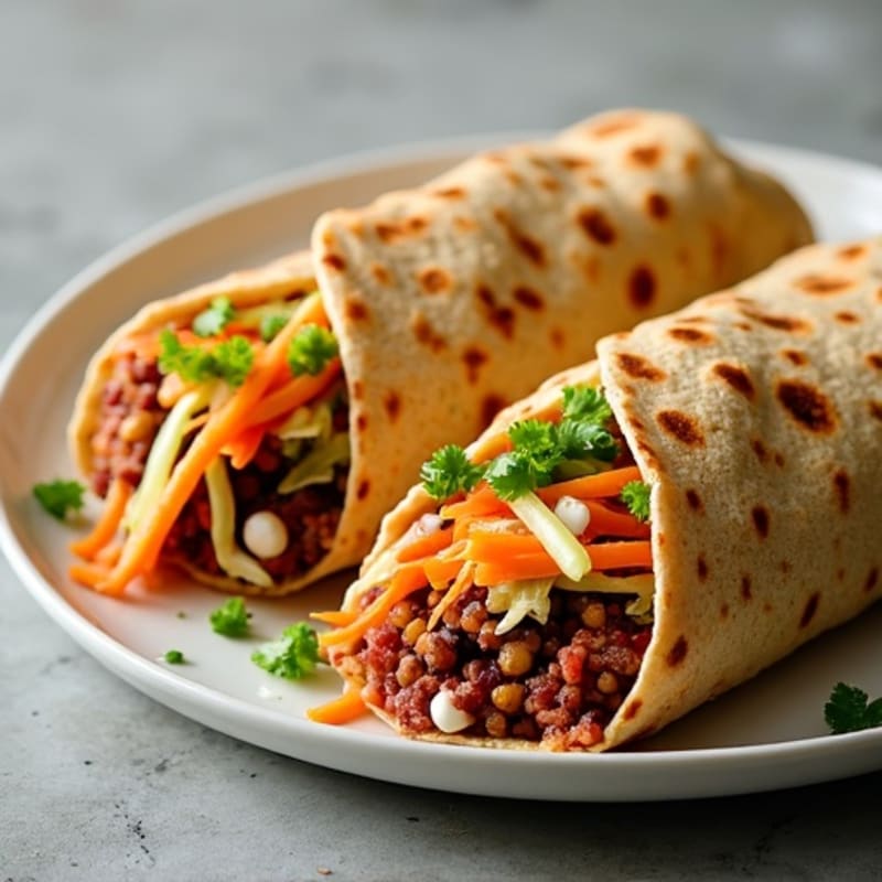 Crispy Black Bean Veggie Burger Wraps with Fresh Slaw