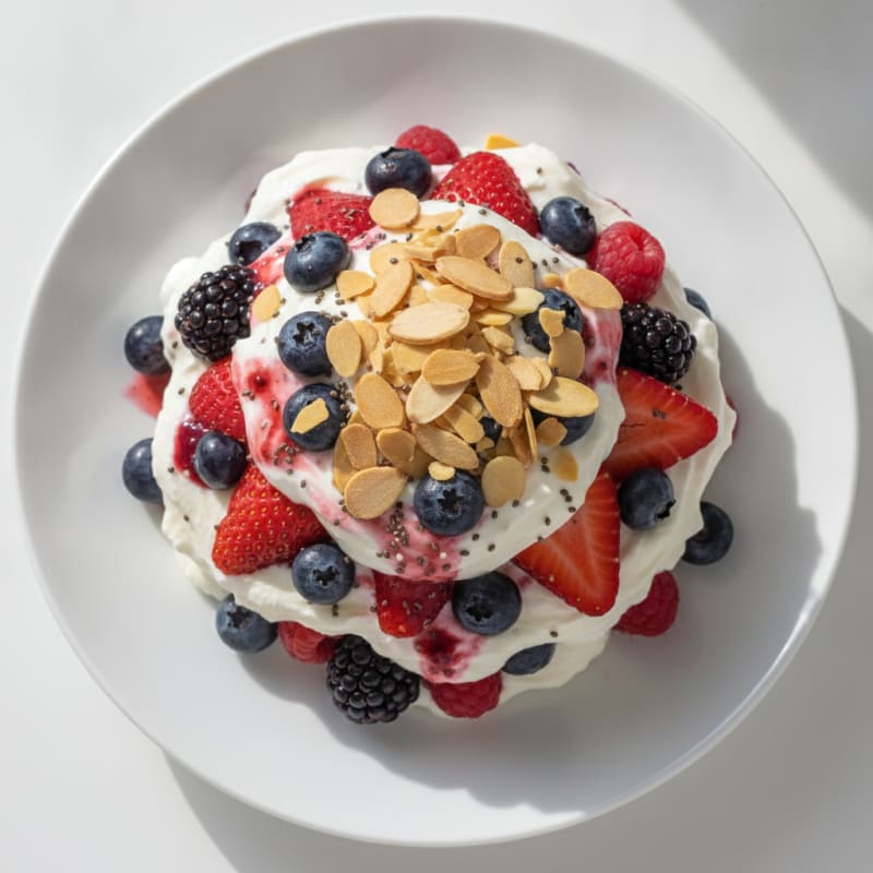 Greek Yogurt Protein Parfait with Mixed Berries