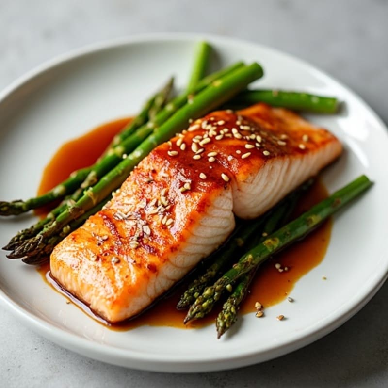 Crispy Teriyaki Salmon with Roasted Asparagus