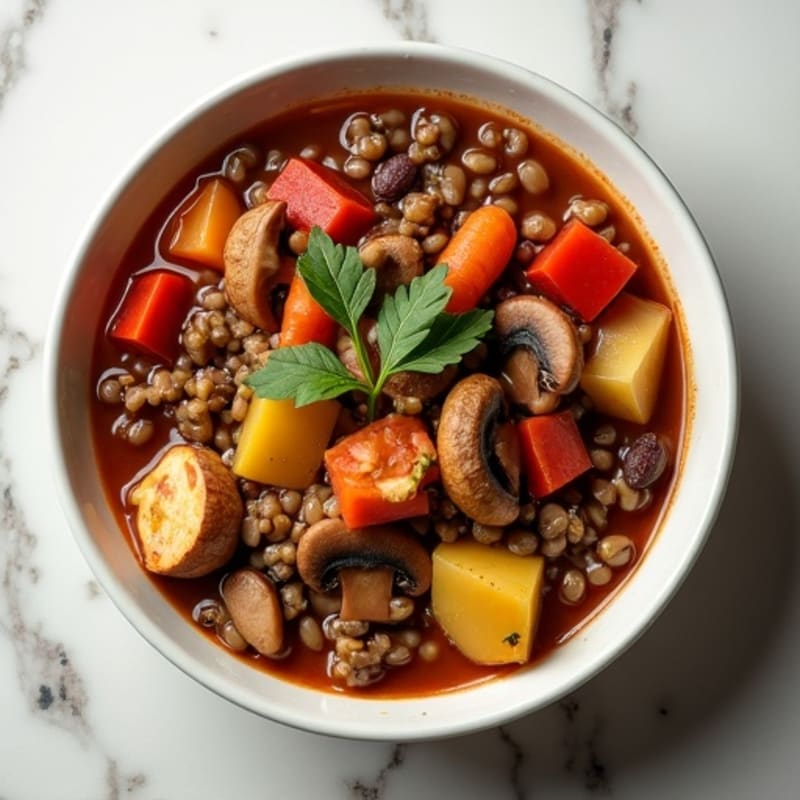 Hearty Red Wine Mushroom and Vegetable Stew