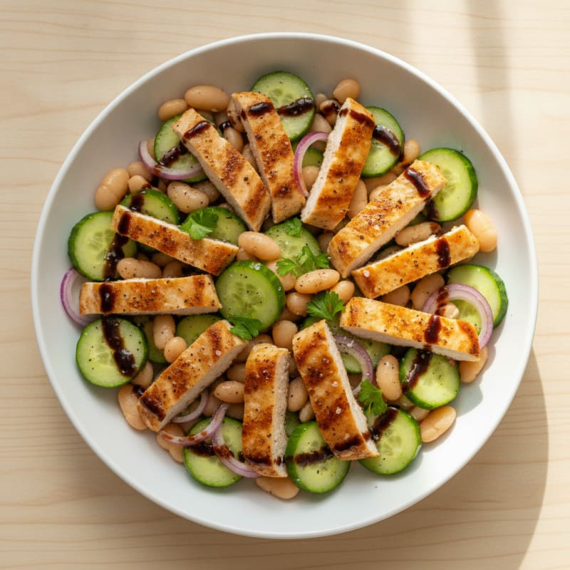 Balsamic Butter Bean and Cucumber Salad