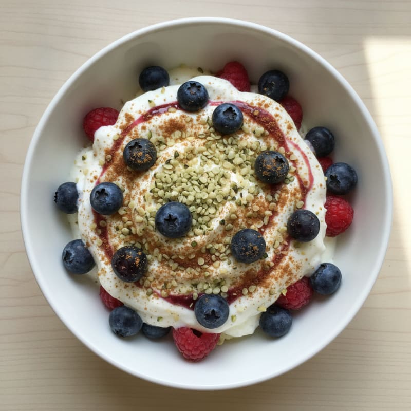 High-Protein Berry and Hemp Seed Parfait
