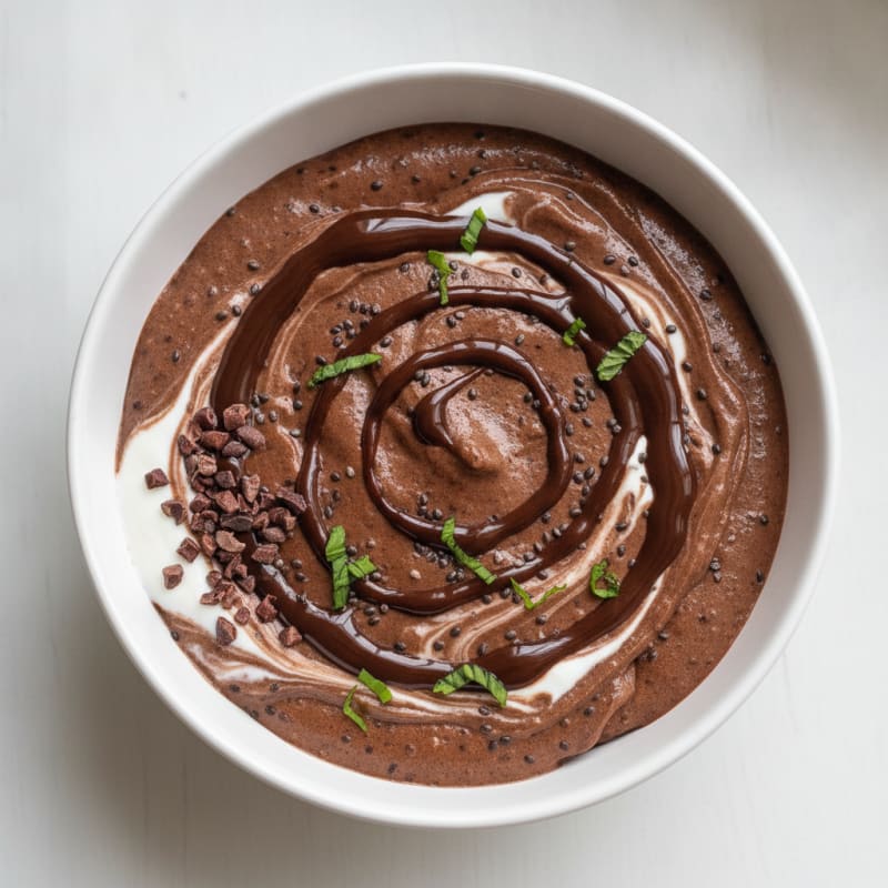 Silky Chocolate Protein Pudding with Chia Seeds