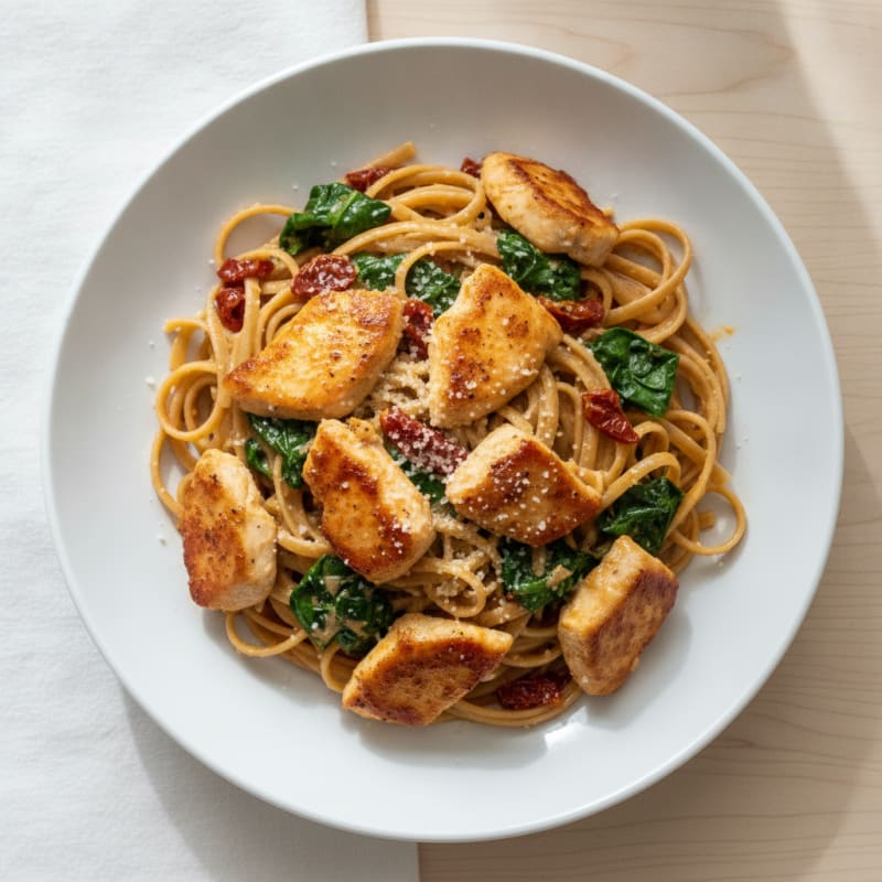 Tuscan Chicken Linguine with Sun-Dried Tomatoes