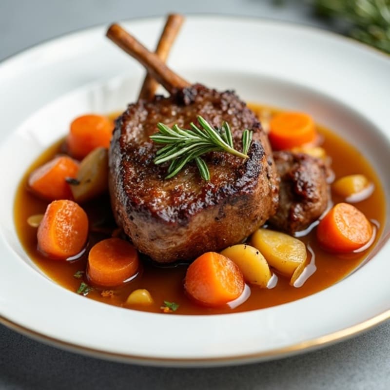 Slow-Cooked Tender Lamb Shank Stew with Root Vegetables