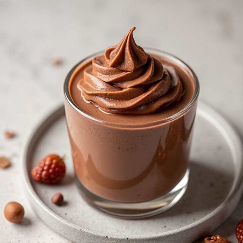 Silky Chocolate Protein Pudding with Almond Butter Swirl
