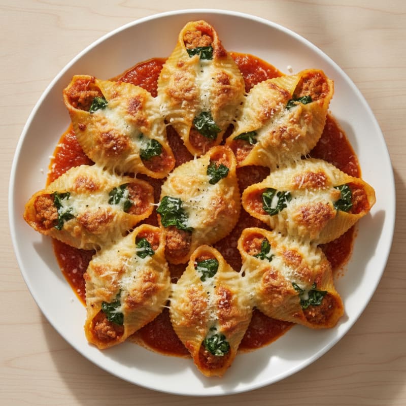 Baked Spinach Ricotta Stuffed Shells