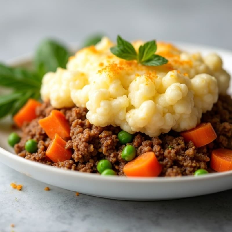 Lean Ground Beef Shepherd's Pie with Creamy Cauliflower Topping
