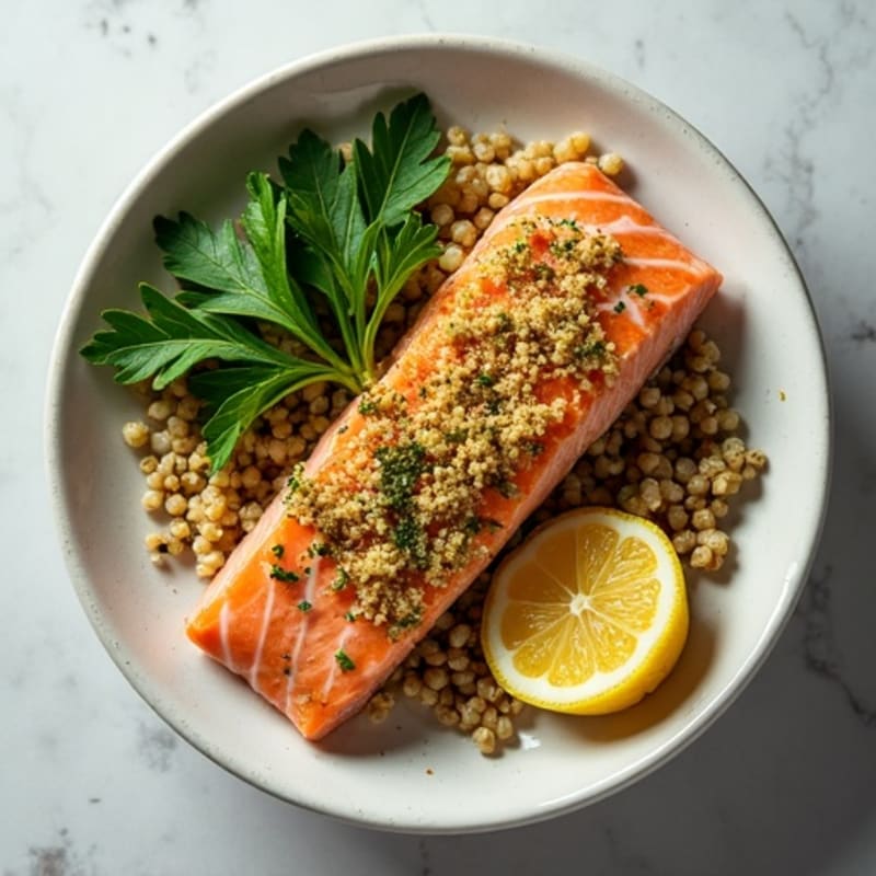 Herb-Crusted Salmon with Quinoa Power Bowl