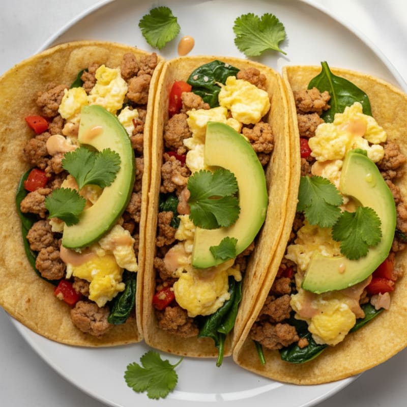 Loaded Breakfast Tacos with Avocado