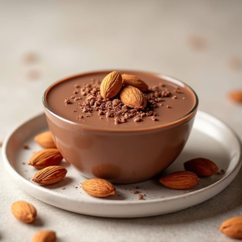 Silky Chocolate Protein Pudding with Almonds