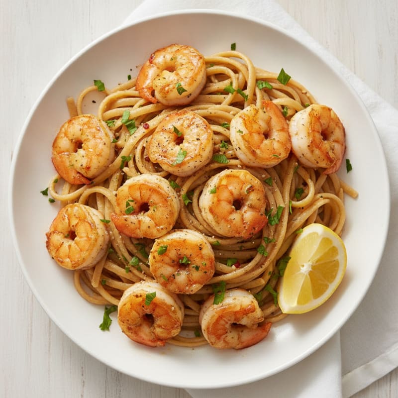 Garlic Butter Shrimp Scampi with Linguine