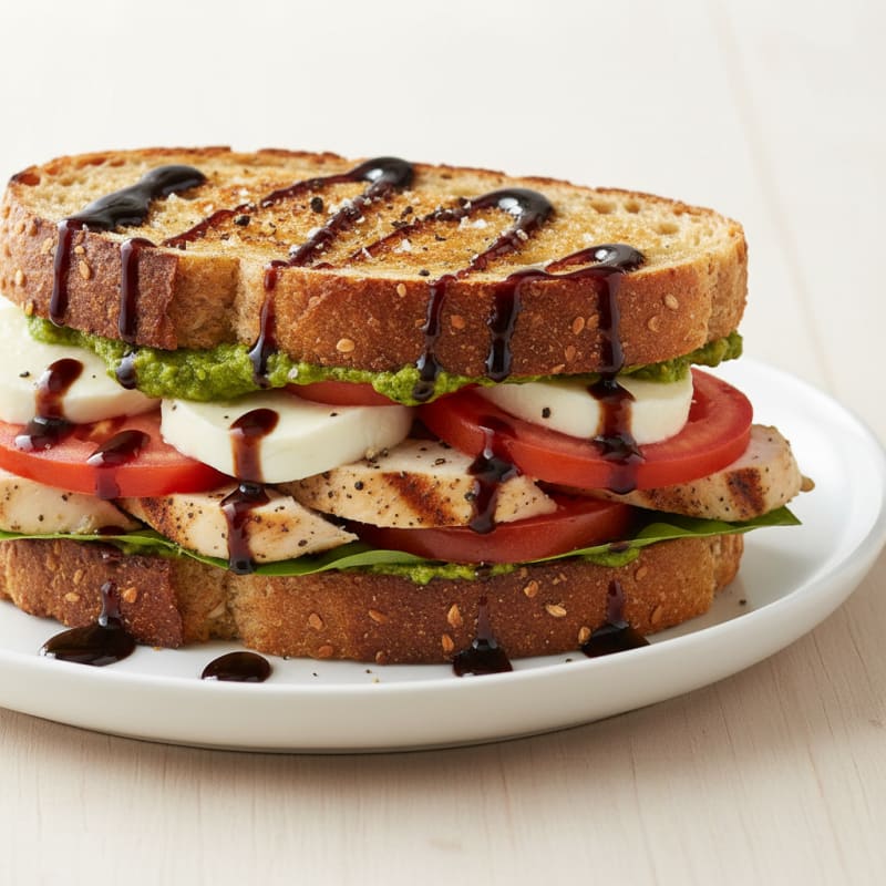 Grilled Caprese Sandwich with Balsamic Glaze