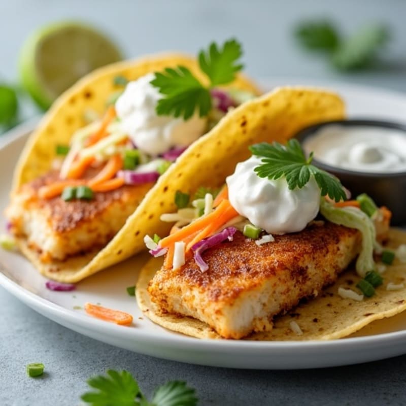 Crispy Baked Fish Tacos with Fresh Slaw