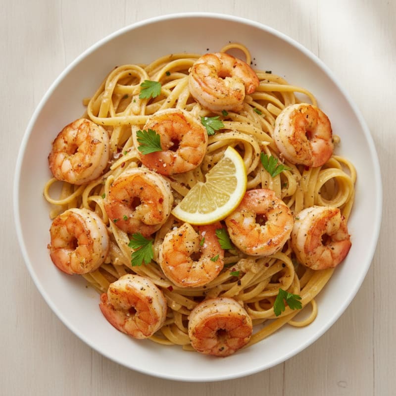 Garlic Butter Shrimp Scampi with Linguine